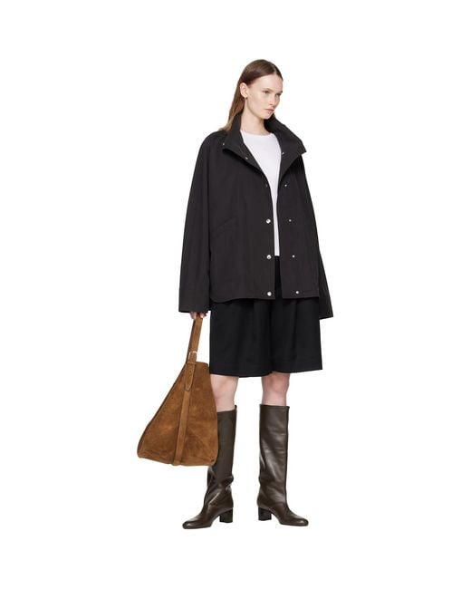 Totême Brown Belted Suede Tote