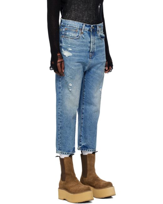 R13 Blue Tailored Drop Jeans