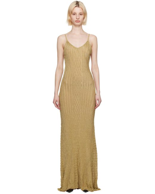 Victoria Beckham Black Gold V-neck Maxi Dress