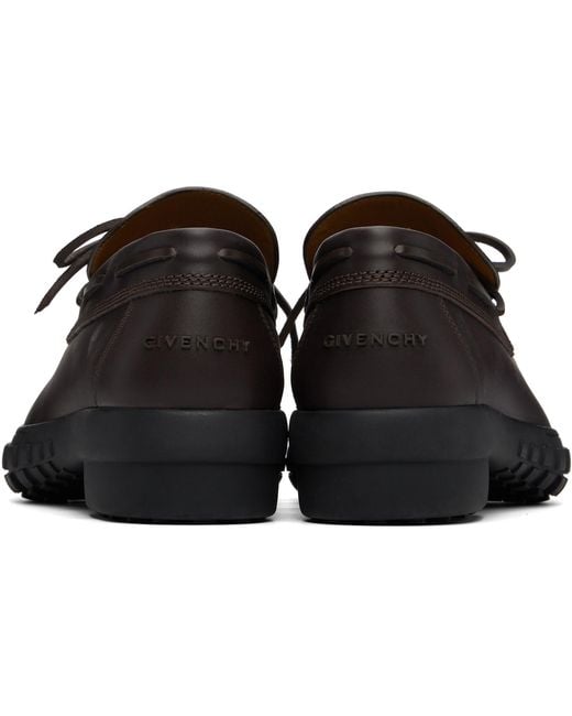 Givenchy Black Echo Leather Boat Shoes for men