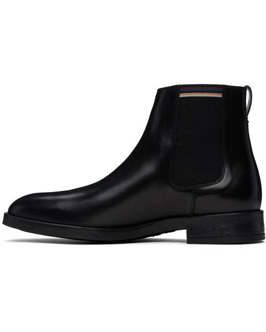 Paul Smith Black Leather Lansing Chelsea Boots for men