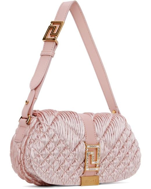 Versace Pink Greca Goddess Velvet Mini Bag