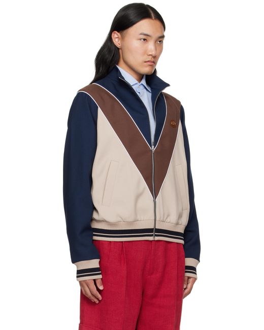 Valentino Blue Vlogo Patch Zip Jacket for men