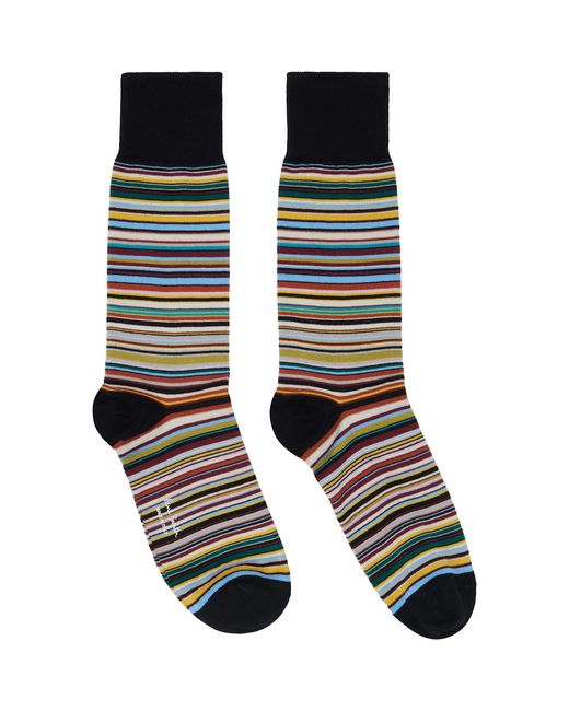 Paul Smith Black Three-Pack 'Artist Stripe' Socks for men