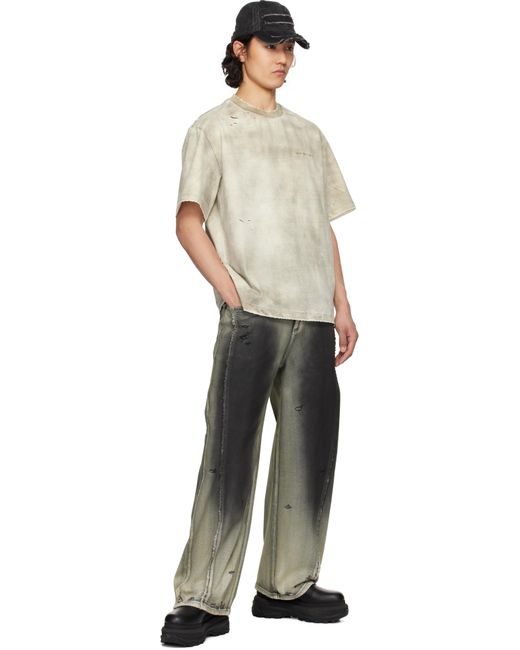 メンズ Feng Chen Wang グレー Sandwashed Tシャツ Natural