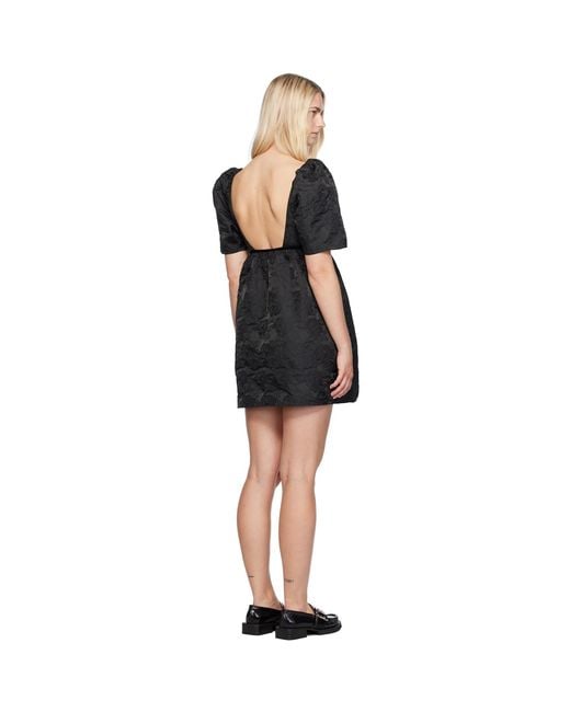 Ganni Black Floral Minidress