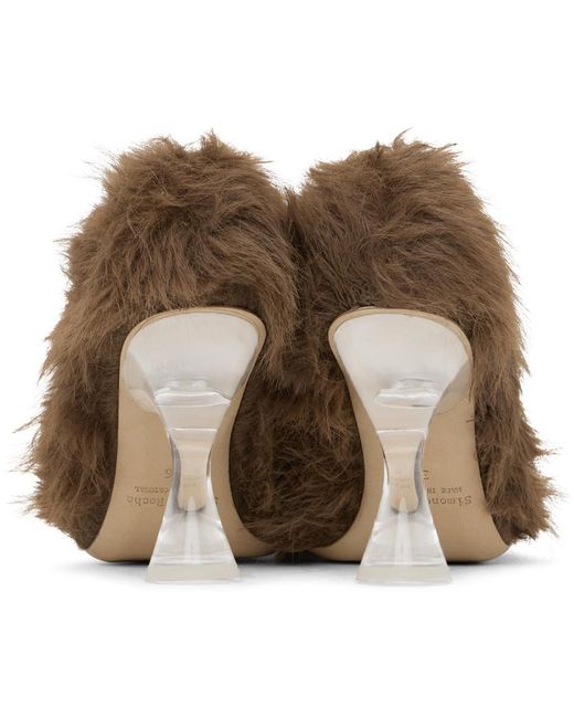 Simone Rocha Black Faux-Fur Ballerina Heels