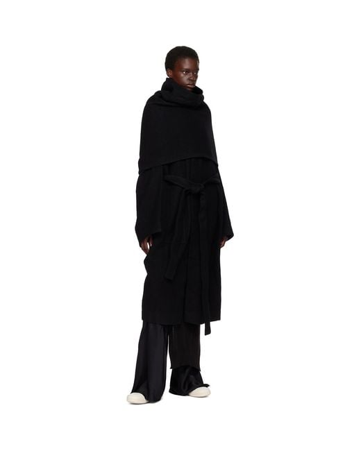 Rick Owens Black Tower Dagger Robe Coat