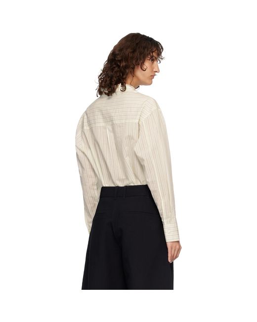 Studio Nicholson Black Off- Classic Oversized Sheer Shirt