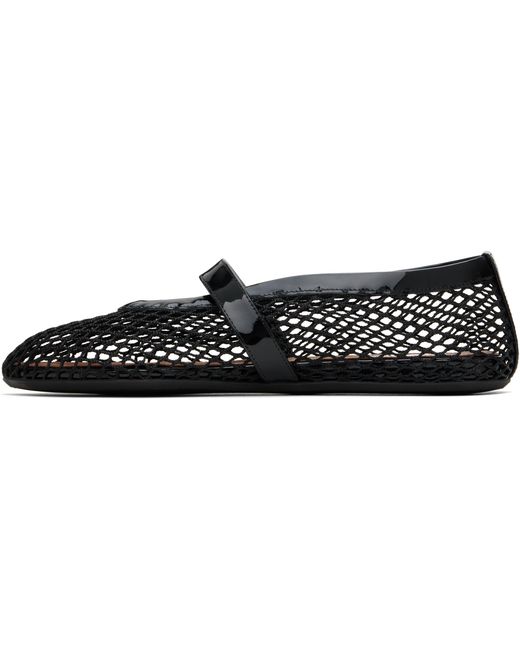Alaïa Black Rhinestone-Embellished Leather Ballet Flats