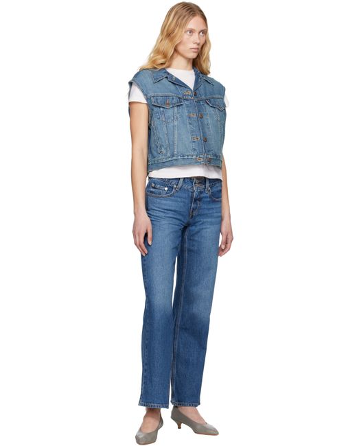 Levi's Blue Shrunken '90S Linen+ Lightweight Denim Vest