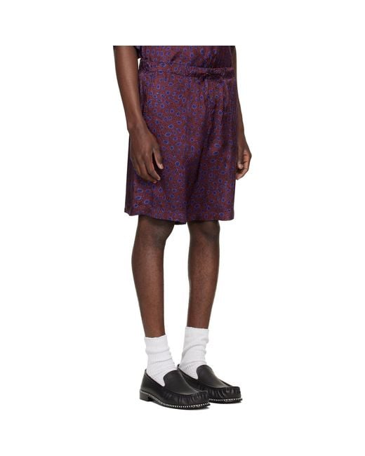 Dries Van Noten Purple Viscose Shorts for men