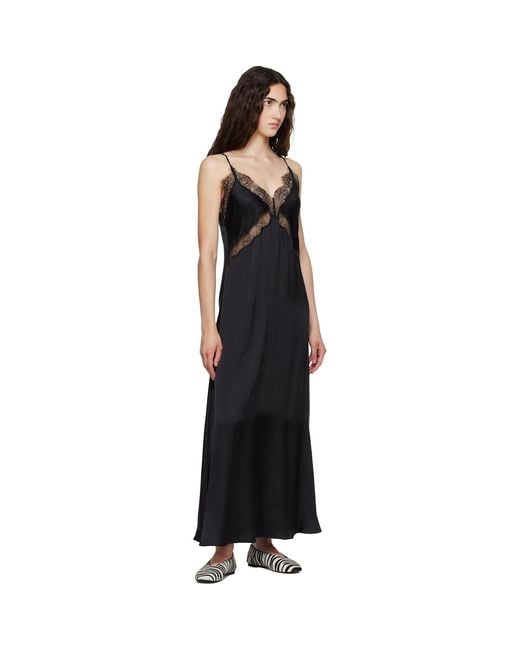 Anine Bing Black Magnolia Midi Dress