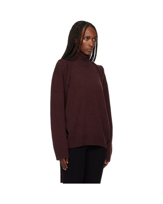 Issey Miyake Red Backpack Knit Turtleneck