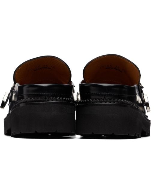 Toga Virilis Black Polido Slip-On Loafers for men