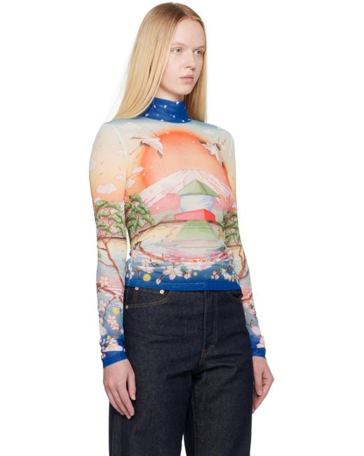 Casablanca Multicolor Printed Mesh Top