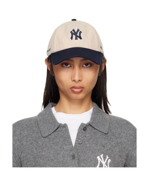 Sporty & Rich Gray Off- & '47 Edition Yankees Serif Wool Cap