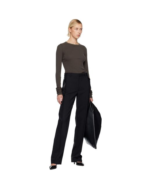 MM6 by Maison Margiela Black Fluid Wool Tailoring Trousers