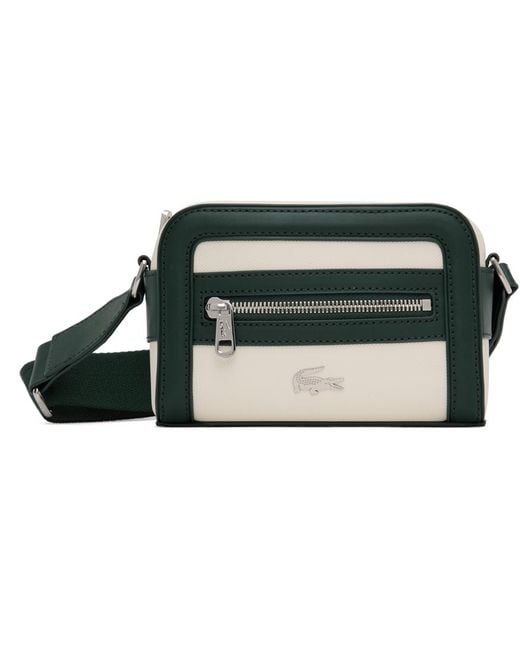 Lacoste Black White & Green Small Nilly Piqué Bag for men