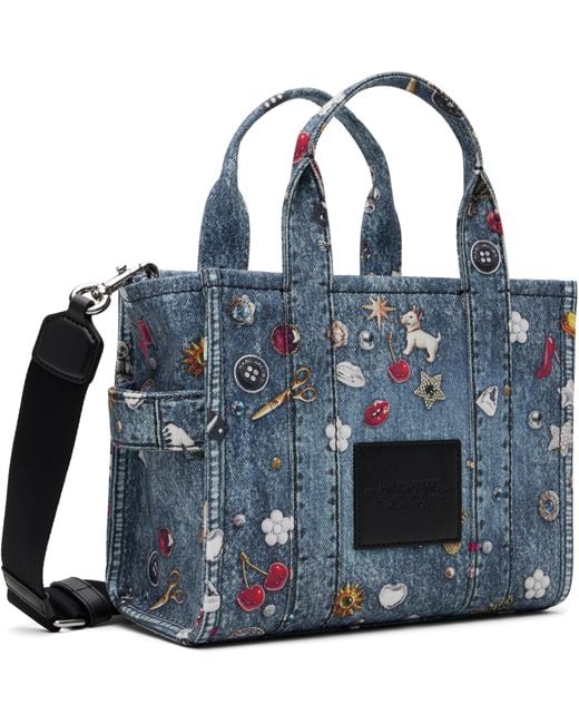 Marc Jacobs Blue 'The Trompe L'Oeil Trinket Canvas Small' Tote