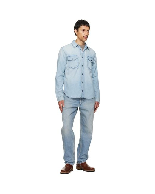 Citizens of Humanity Blue Cairo Utility Denim Shirt for men