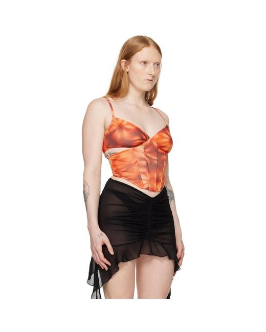 M I S B H V Black Printed Corset