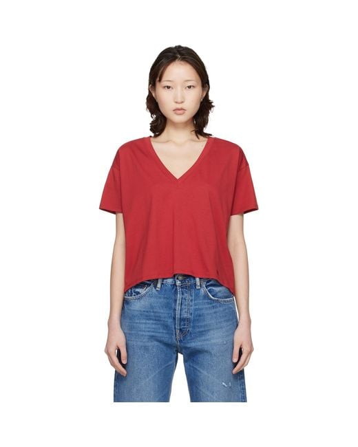 Loulou de Saison Red 'Faaa Lds' V-Neck T-Shirt