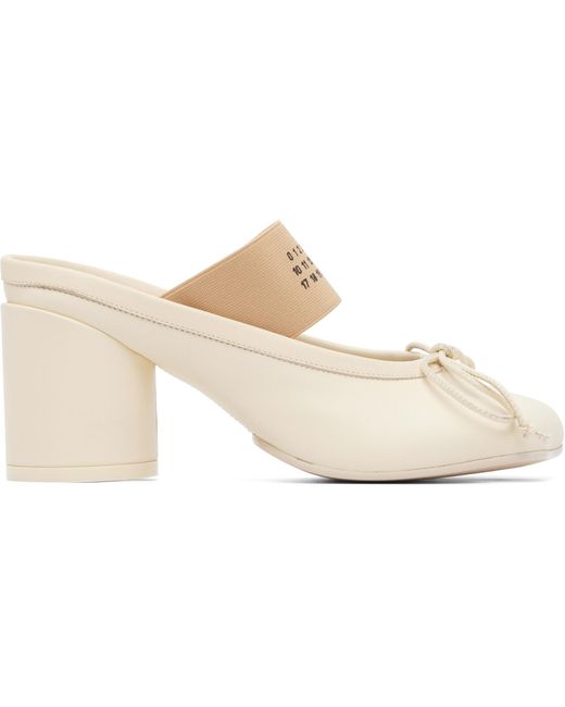 MM6 by Maison Margiela White Off- Anatomic Numeric Heels