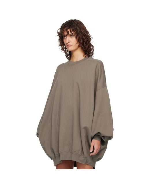Rick Owens Brown Temple Hun Crewneck Sweatshirt