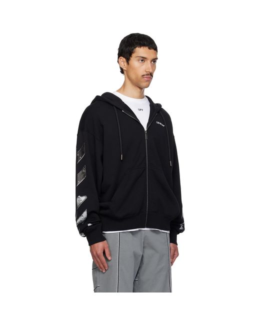 Off-White c/o Virgil Abloh Black Metal Arrow Skate Zip Hoodie for men
