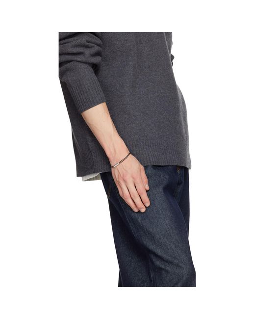 Le Gramme Metallic Cable Guilloche Cord 'Le 7G' Bracelet for men