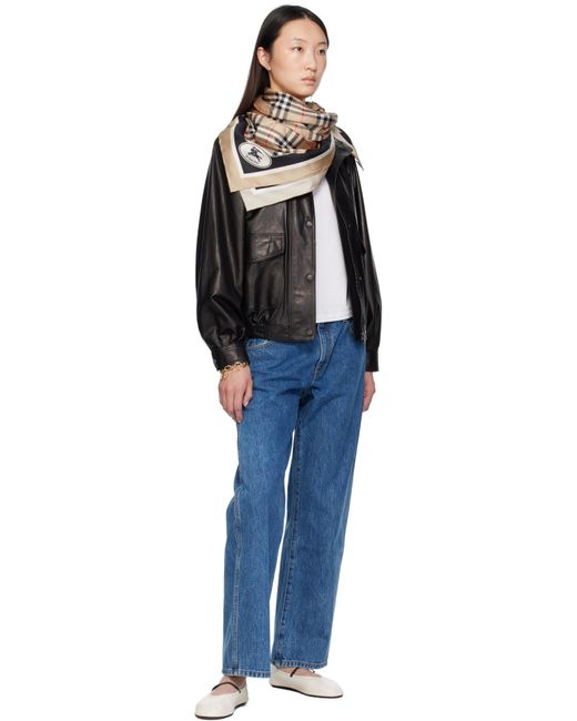 Foulard En Soie À Carreaux Burberry pour homme en coloris Metallic