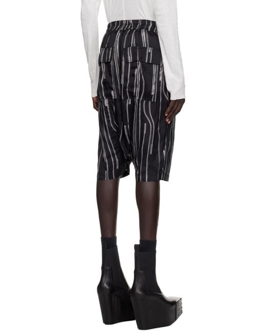 Rick Owens Black Off- Concordians Rick's Pods Shorts for men
