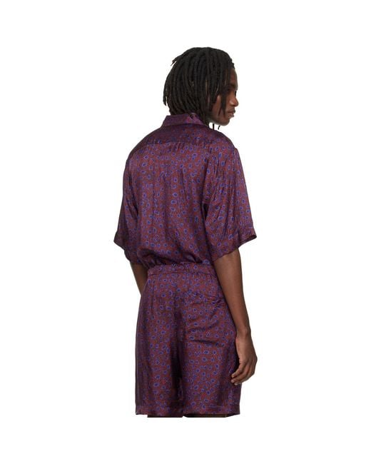 Dries Van Noten Purple Button-Down Shirt for men