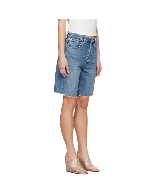 Agolde Blue 90's Denim Shorts
