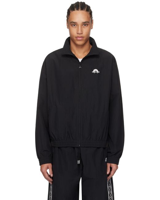MARINE SERRE Black Recycled Nylon Track Jacket for men
