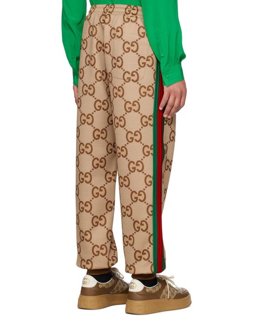 Gucci Multicolor Tan Jumbo gg Lounge Pants for men