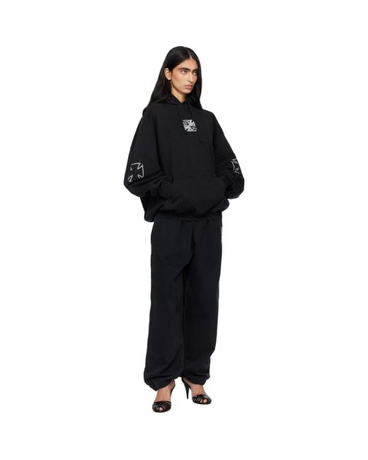 Vetements Blue Triple Biker Cross Logo Hoodie