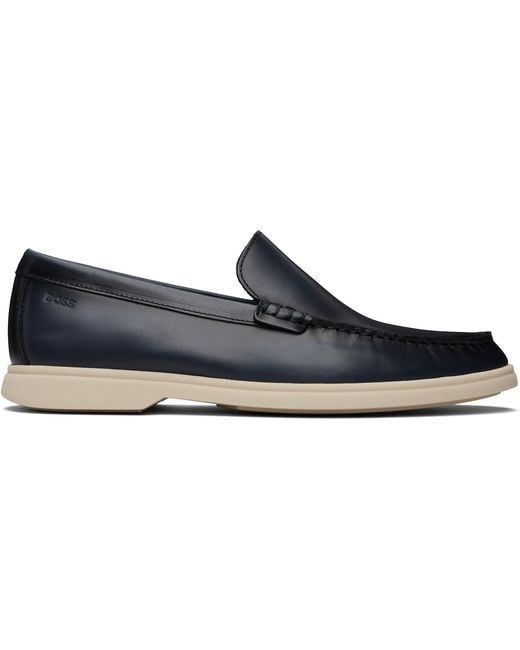 Boss Black Emed-Logo Leather Loafers for men