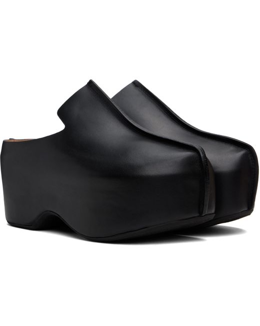 J.W. Anderson Black Leather Platform Slip-On Loafers for men