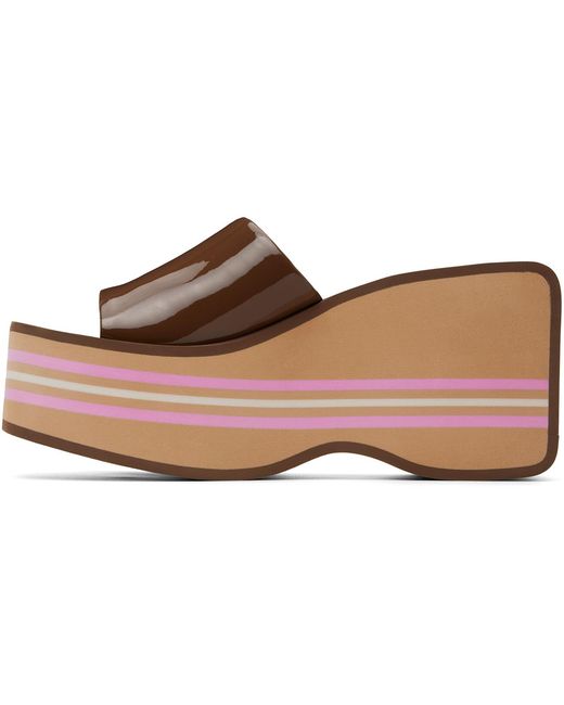 Chloé Brown Swimming Cool Wedge Mule Sandals