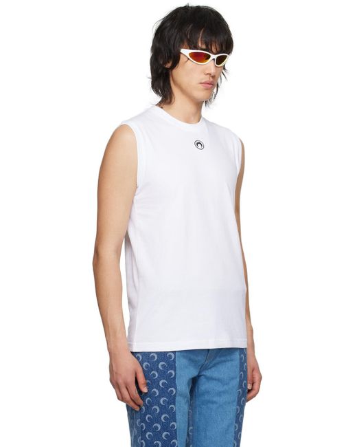 MARINE SERRE Blue White Sleeveless T-shirt for men
