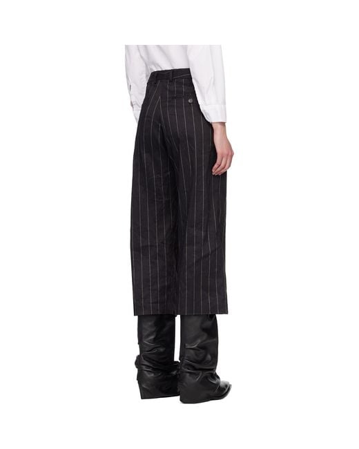 R13 Black Front Zip Trousers