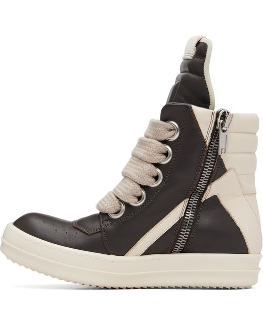 Rick Owens Brown Tower Jumbolace Geobasket Sneakers