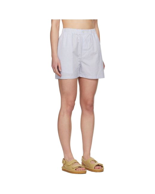Bottega Veneta White Checked Shorts