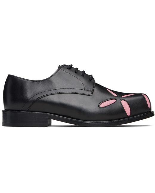 STEFAN COOKE Black Ssense Exclusive & Slashed Square Toe Derbys for men