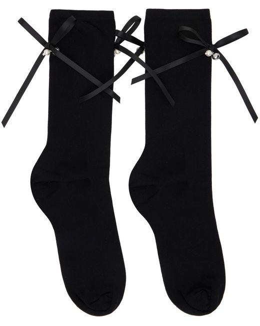 Chaussettes noires à boucles décoratives et à breloques à clochette Simone Rocha en coloris Black
