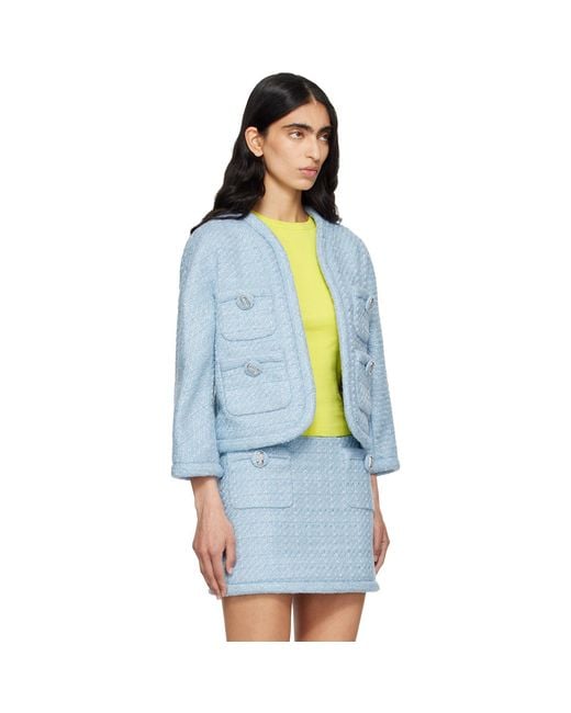 Marc Jacobs Blue 'Pop J Marc' Tweed Jacket