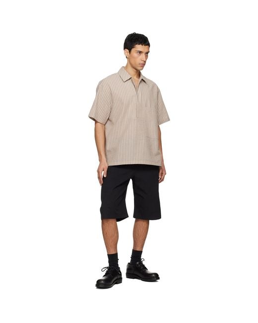 LE17SEPTEMBRE Black Belted Curved Shorts for men