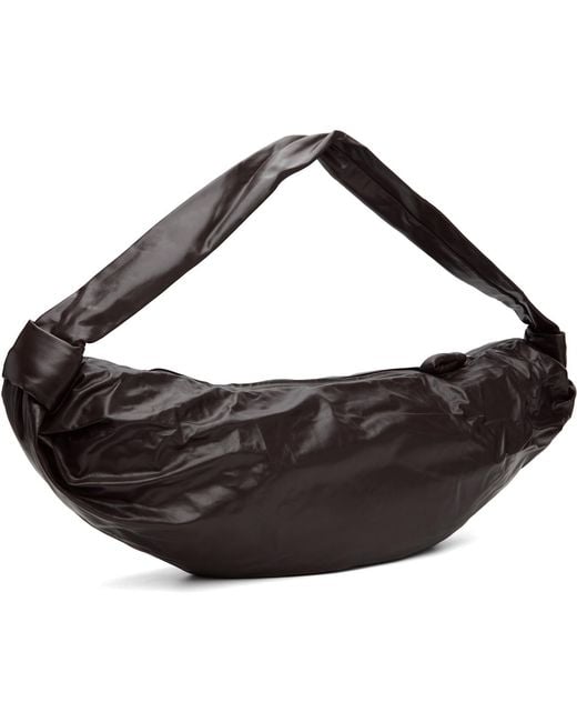 Lemaire Black Large Soft Croissant Bag for men